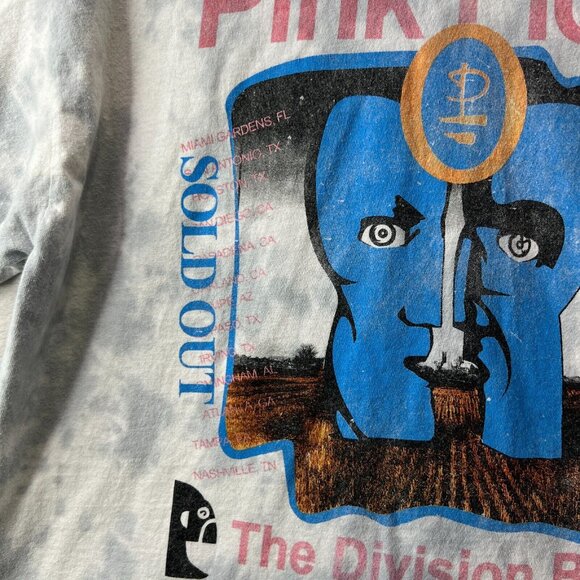 PINK FLOYD Womens Oversized Shirt  Tie Dye Retro Division Bell Concert Tee - Picture 6 of 9